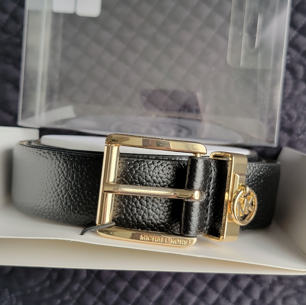 Women's Black Michael Kors Leather Belt. Size L/XL. New 